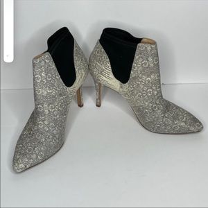 Loeffer Randall snakeskin booties size 11